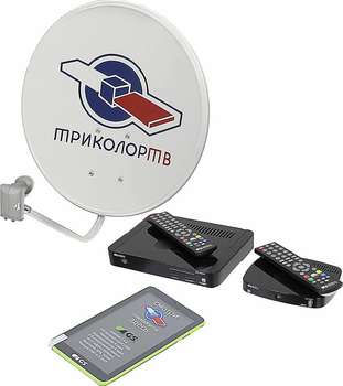 Телевизионная антенна ТРИКОЛОР Комплект спутникового телевидения GS E501 + GS C591 + планшет "Европа" черный